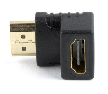 Адаптер Cablexpert HDMI - HDMI (M/F), угол 90 градусов, черный (A-HDMI90-FML) пакет Cablexpert купить в Украине
