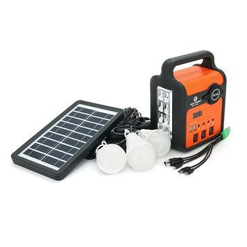 Переносной фонарь EP-371 + Solar, Функции: PowerBank, FM радіо, USB / TF, Bluetooth, АКБ 6V / 4A, 3 выносные лампочки 3W, 145х110х195мм, Box Voltronic купить в Украине