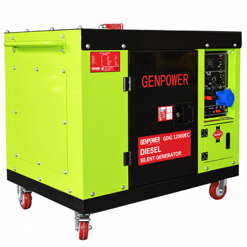 Генератор дизельный GENPOWER GDG 12000EC, 1-фазный 230V, 50Hz, макс. 12kVA / ном. 10kVA, бак 30 л, пуск: электростартер 12V / AVR (без АКБ), 1100х680х860, 210 кг Voltronic купить в Украине