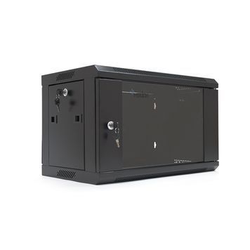 Шафа Merlion 6U, 600*350*367 (Ш*Г*В) мм загартоване скло, чорна, сталь 1,2мм, із замком (у розібраному вигляді!!!), Black MERLION купити в Україні
