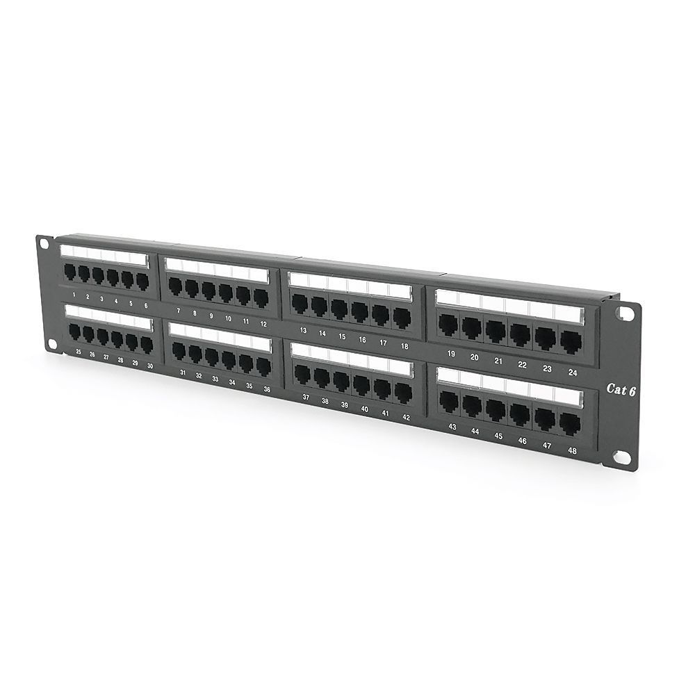 Патч-панель 48 порту UTP DUAL кат 6Е 19" 2U не екранована чорна Q20 Voltronic купити в Україні