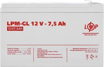 Акумуляторна батарея LogicPower 12V 7.5AH (LPM-GL 12 - 7.5 AH) GEL LogicPower купити в Україні