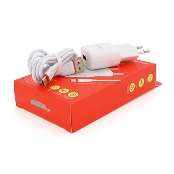 Набор BOROFONE BA48A СЗУ 1xUSB+ кабель Type-C, 2.1A, 1м, White, Box Borofone купить в Украине