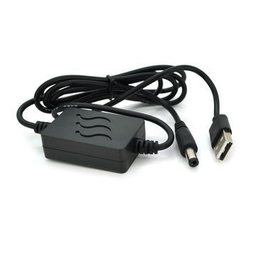 Кабель для роутера 5.5 / 2.1mm(M)=> USB2.0 (Input: 5V / Out:12V 1А), 1м, Black, OEM Voltronic купить в Украине