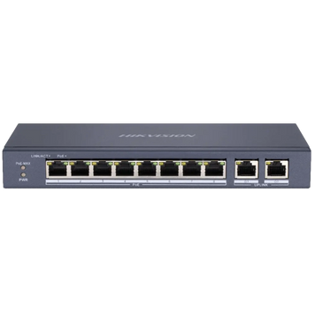 10-портовый неуправляемый POE коммутатор Hikvision DS-3E0310P-E / M(B), 8x(100Мбит / с)PoE + 2x(1000Мбит / с), 218&times;28&times;109 мм Hikvision купить в Украине