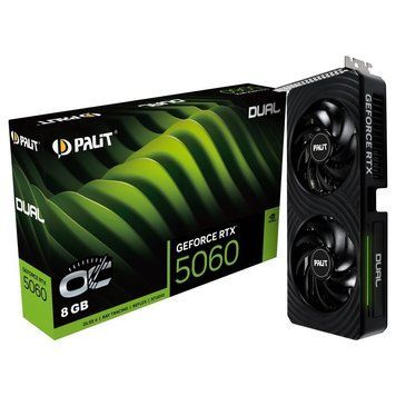 Відеокарта GF RTX 5060 8GB GDDR7 Dual OC Palit (NE75060S19P1-GB2063D) Palit купити в Україні