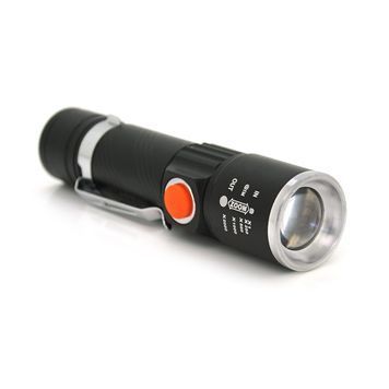 Фонарь ручной PIPO PPF-616, 1LED Cree Q5, 10W, 3 режима, ZOOM, 18650 / 2400 встроенный, Black, IP44, USB, 112х28х24мм, BOX PiPo купить в Украине