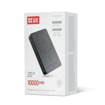 Універсальна мобільна батарея ColorWay 15W MagSafe 10000mAh Black (CW-PB100LPA1BK-WPDD) ColorWay купити в Україні