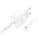 Набір СЗУ 110-240V HOCO C76A Pro+ Lighting кабель, USB-C, PD30W, кабель 1м, White, Box HOCO &mdash; фото