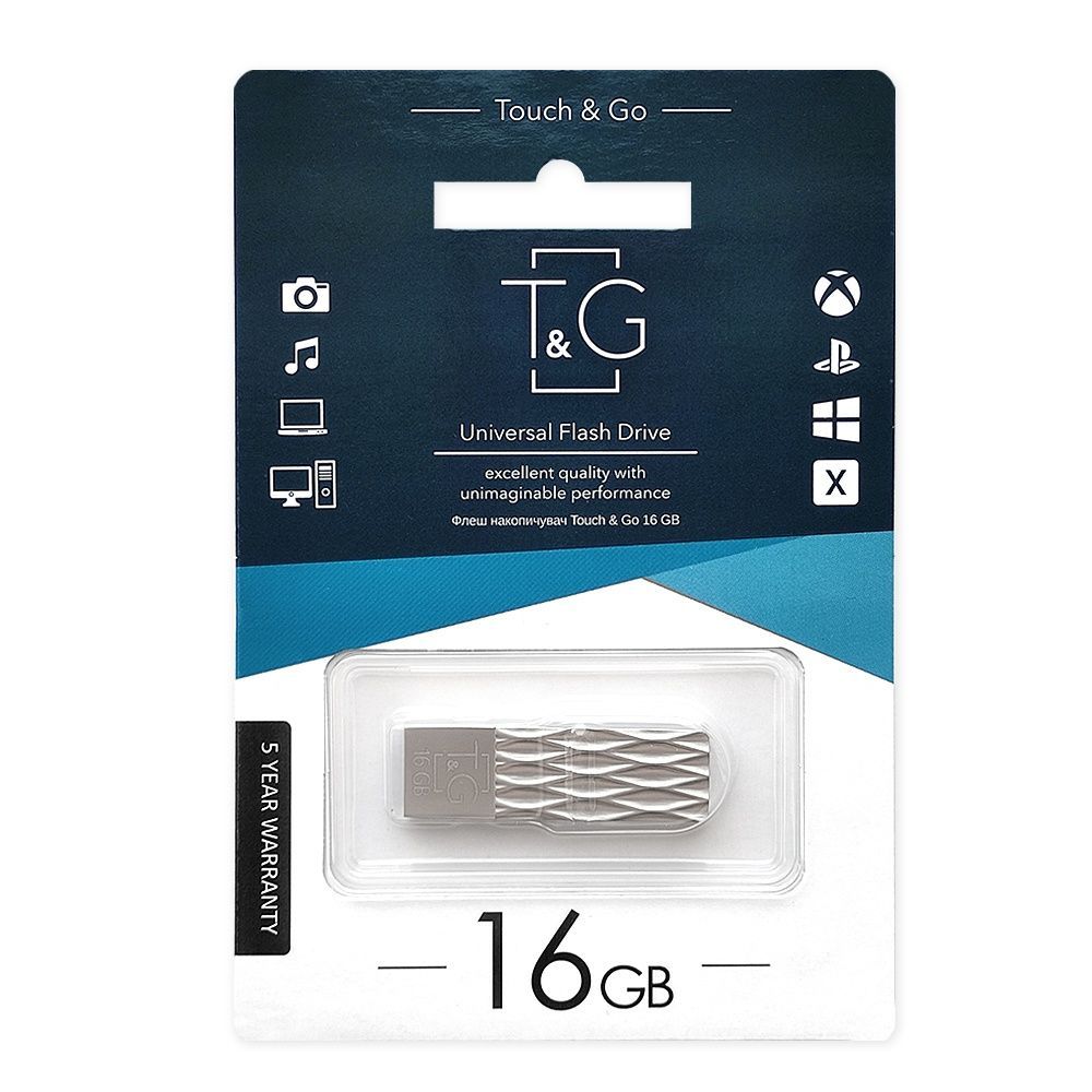Флеш-накопичувач USB 16GB T&G 103 Metal Series Silver (TG103-16G) T&G купити в Україні