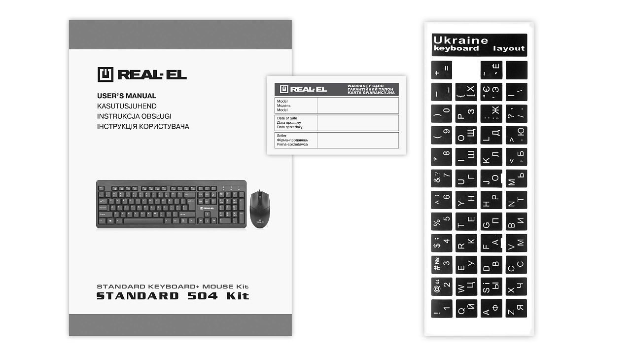 Комплект (клавіатура, миша) REAL-EL Standard 504 Kit Black (EL123100037) REAL-EL купити в Україні