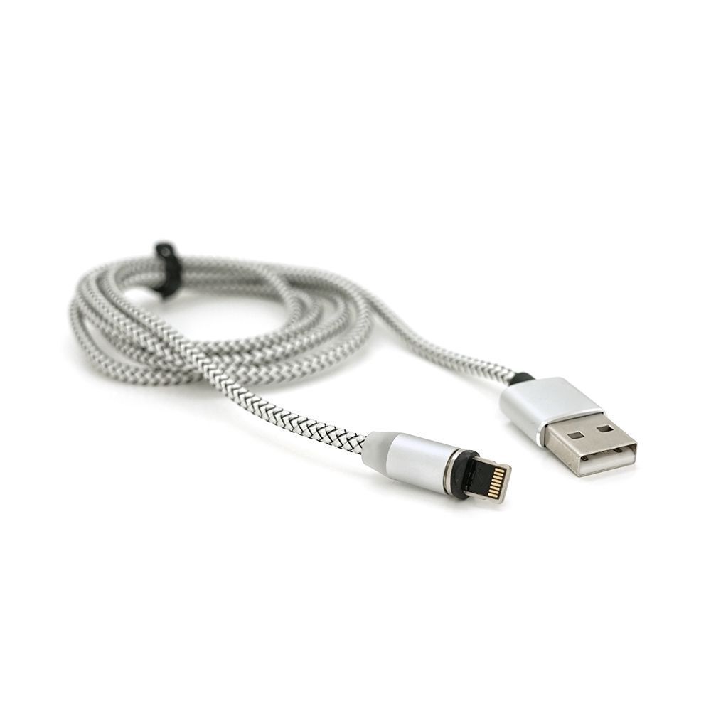 Магнітний кабель Ninja USB 2.0 / Lighting, 1m, 2А, індикатор заряду, тканинна оплетка, броньований, знімач, Silver, Blister-Box Ninja купити в Україні