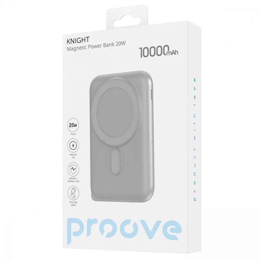 Універсальна мобільна батарея Proove Knight 20W 10000mAh Dark Gray (PBGI20012205) Proove купити в Україні