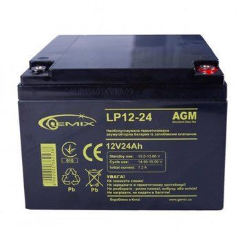 Акумулятор Gemix 12V 24AH (LP12-24), Black, AGM Gemix купити в Україні