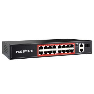 16-портовий керований PoE комутатор YOSO YO316G-240 з 16 портами POE 100Мбіт + 2 UP-Link 1000Мбіт + 1 SFP, 52V / 240W. APP-Amitres YOSO купити в Україні