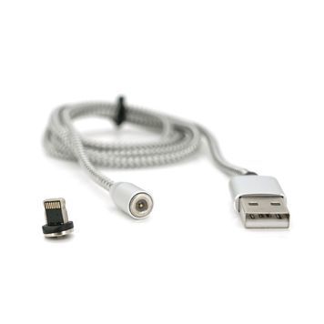 Магнітний кабель Ninja USB 2.0 / Lighting, 1m, 2А, індикатор заряду, тканинна оплетка, броньований, знімач, Silver, Blister-Box Ninja купити в Україні