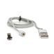 Магнітний кабель Ninja USB 2.0 / Lighting, 1m, 2А, індикатор заряду, тканинна оплетка, броньований, знімач, Silver, Blister-Box Ninja &mdash; фото