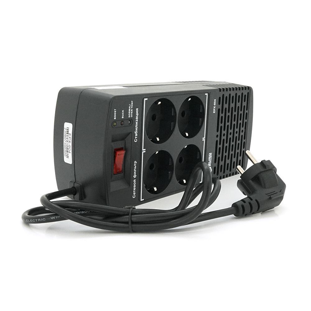 Стабилизатор напряжения релейный Europower EPX-804 800VA 400W, input:184~276V, output:220V&plusmn;10%, 4 SHUKO, Q12 EUROPOWER купить в Украине