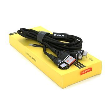 Кабель KSC-296 TUOYUAN charging data cable 3 in 1 Micro / Iphone / Type-C, длина 1м, Black, BOX iKAKU купить в Украине