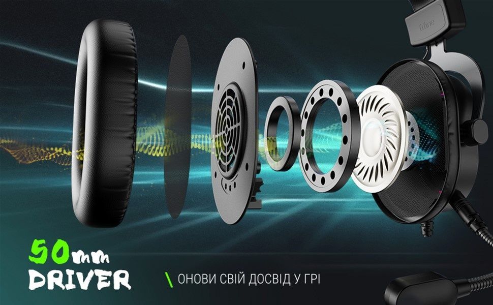 Гарнітура Fifine RGB H6 Black Fifine купити в Україні