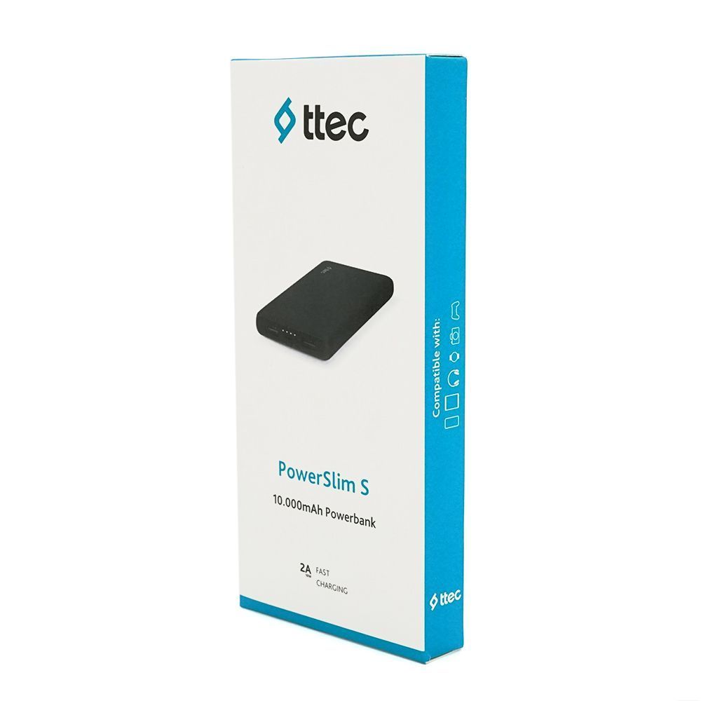 PowerbankTtec 10000mAh, Led, Output: 2*USB, 20W, Black, Q36 BITEK купить в Украине