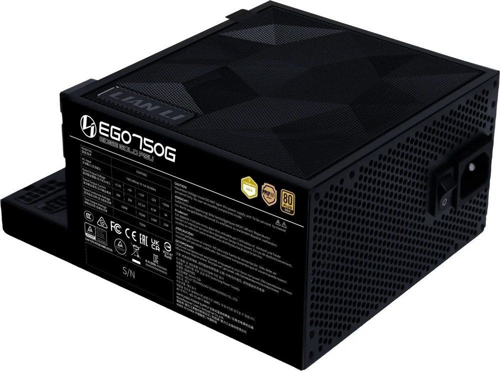 Блок питания Lian Li EDGE750, 80 Plus Gold, Black, EU Cord (G9P.EG0750G.B000.EU) Lian Li купить в Украине