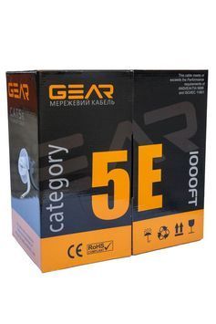 Кабель витая пара GEAR UTP 4x2x0,51 Cat5E, CU Premium, для внутренних работ, 305m GEAR купить в Украине