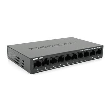 Коммутатор POE Mercury MS10CPS с 8 портами POE + 2 порта UP-Link 100Мбит, БП в комплекте, Q18 Voltronic купить в Украине