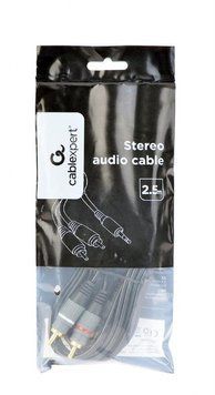 Аудио-кабель Cablexpert 2хRCA - 3.5 мм (M/M), 2.5 м, черный (CCA-352-2.5M) Cablexpert купить в Украине