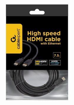Кабель Cablexpert HDMI - HDMI V 1.4 (M/M), 7.5 м, чорний (CC-HDMI4-7.5M) пакет Cablexpert купити в Україні