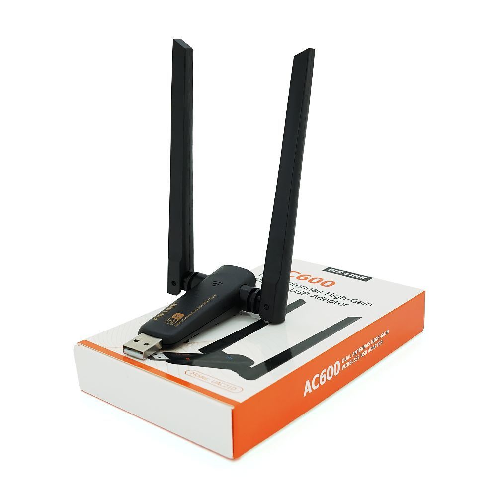 Беспроводной сетевой адаптер Wi-Fi-USB Merlion LV-UAC21, RTL8811CU, с 2-мя антеннами 10см, 802.11 a / b / g / n, 600MB, 2.4 GHz, Blister Q50 Voltronic купить в Украине