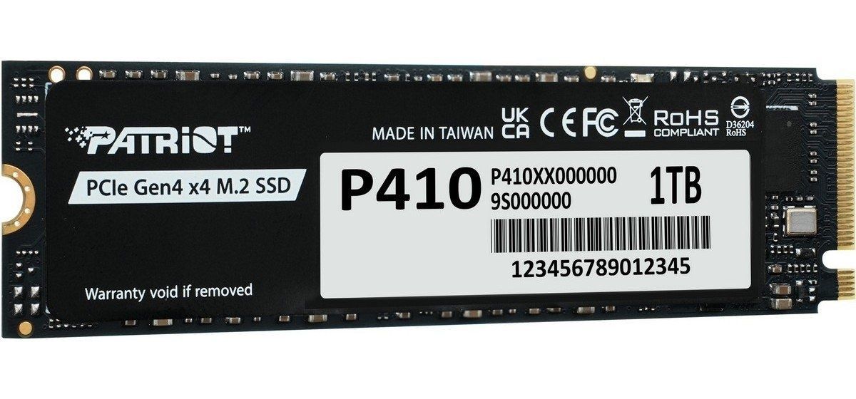 Накопичувач SSD 1TB Patriot P410 M.2 2280 PCIe NVMe 4.0 x4 TLC (P410P1TBM28H) Patriot купити в Україні