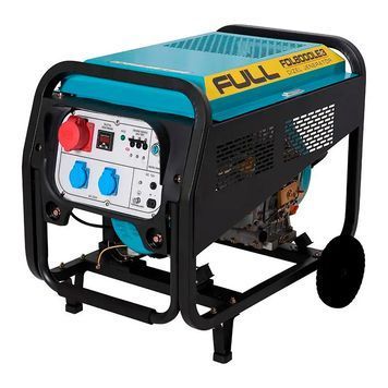 Генератор дизельный FULL FDK8000LE3, 3-фазный 230 / 400V, 50Hz, 7.5kVA / 6kW, бак 12.5 л, расход 2 л / ч, пуск: ручной / стартер (без АКБ), 800x520x600 мм, 12 FULL купить в Украине