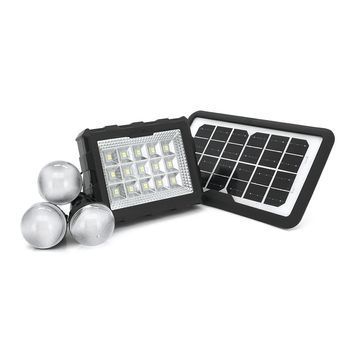 Переносний ліхтар GD-106+ Solar, 1+1 режим, вбудований аккум-Powerbank 10000mAh, 2USB, 3 лампочки 3W, USB вихід, Black, Box GD-Lite купити в Україні