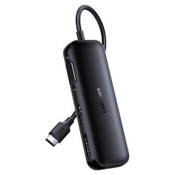 Адаптер Ugreen CM260 DisplayPort+HDMI+VGA - USB Type-C (F/M), Black (60568) Ugreen купить в Украине