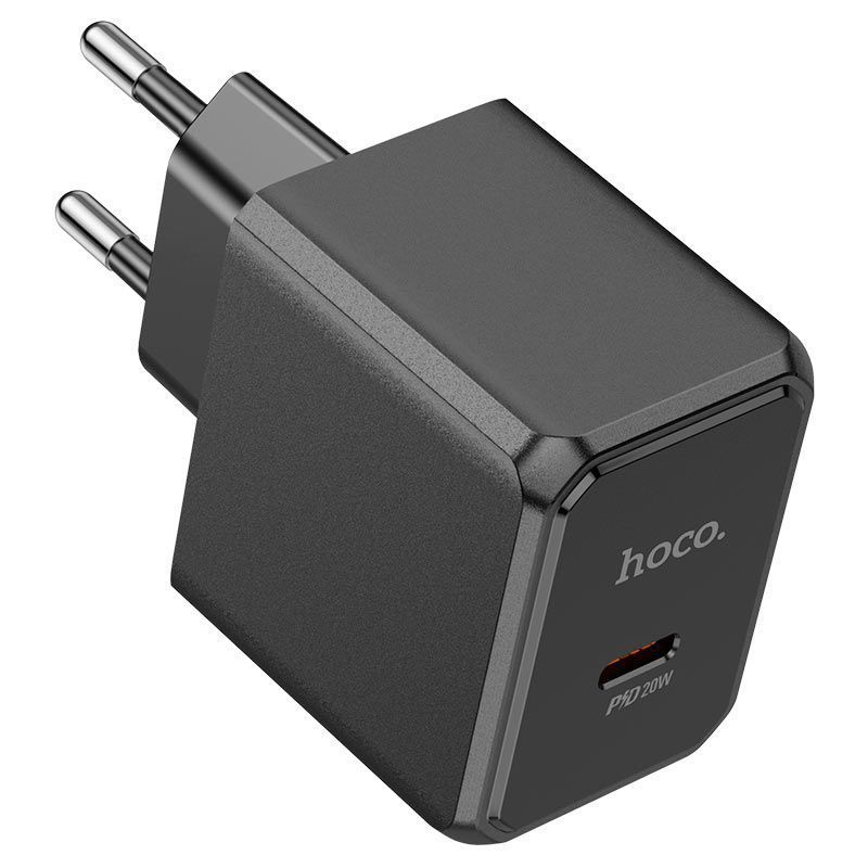 СЗУ 110-240V HOCO CS13A 1xUSB-C, PD20W, Black, Blister HOCO купити в Україні