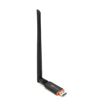 Беспроводной сетевой адаптер Wi-Fi-USB3.0 Merlion LV-UAC13, RTL8812BU, с антенной 20см, 802.11bgn, 1200MB, 2.4 GHz, Blister Q20 MERLION купить в Украине
