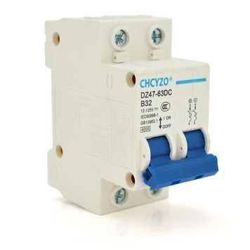 Автоматический выключатель постоянного тока CHCYZO DZ47-63DC-B32, 2P, 32A, 12-125V ZUBR купить в Украине