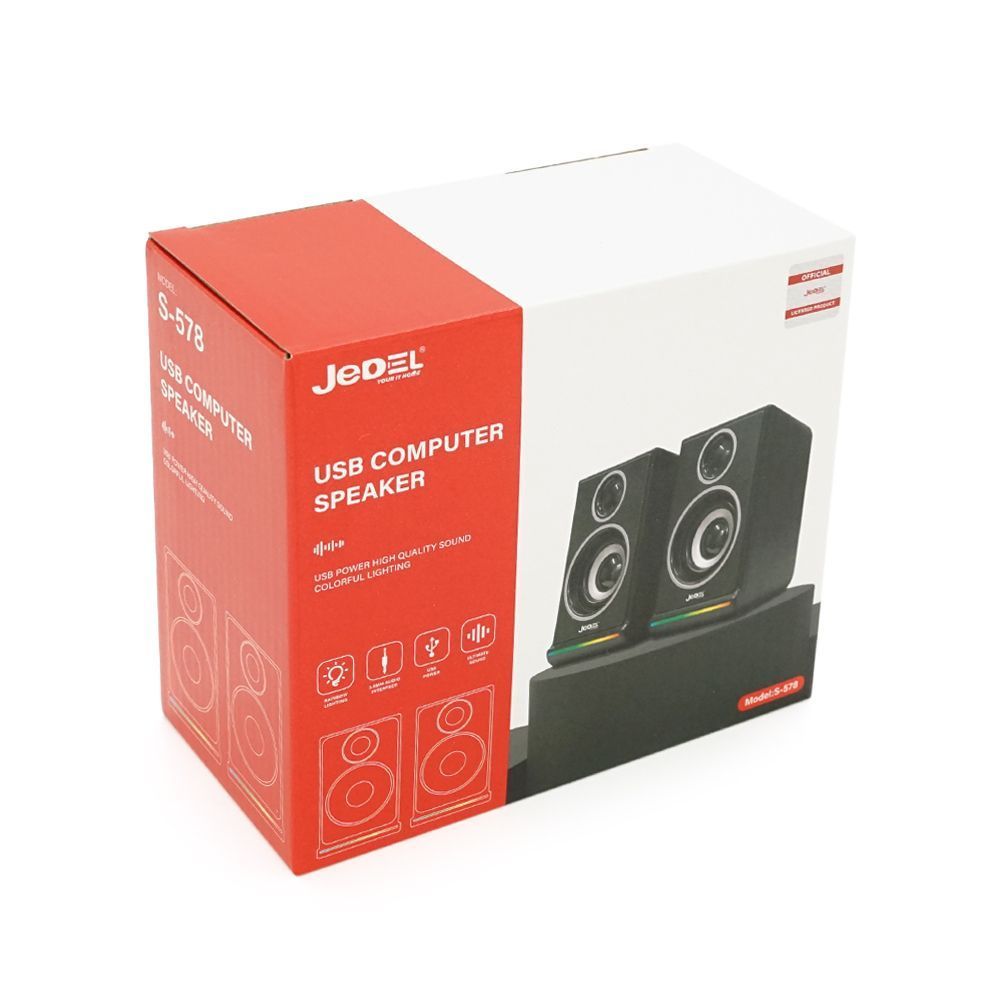 Колонки 2.0 JEDEL S-578 USB+3.5mm, 4" 2x3W, 90Hz- 20KHz, с регулятором громкости, Silver, BOX, Q30 JEDEL купить в Украине