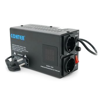 Стабилизатор напряжения релейный Conter SVRS-1000VA / 750W однофазный, напольного монтажа, LED дисплей, диапазон 150-270V, AC230&plusmn;8%, 2Shuko, Q6 Conter купить в Украине