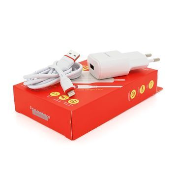 Набор BOROFONE BA48A СЗУ 1xUSB+ кабель Lighting, 2.1A, 1м, White, Box Borofone купить в Украине