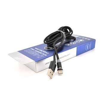 Магнитный кабель PiPo USB 2.0 / Lighting, 1m, 2А, тканевая оплетка, бронированный, съемник, Black, BOX PiPo купить в Украине