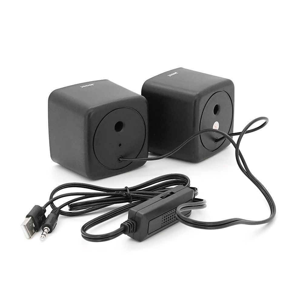Колонки 2.0 JEDEL S-575 USB+3.5mm, 2x3W, 30Hz-16KHz, з LED підсвічуванням, 72х73х65 мм, Black, BOX JEDEL купити в Україні