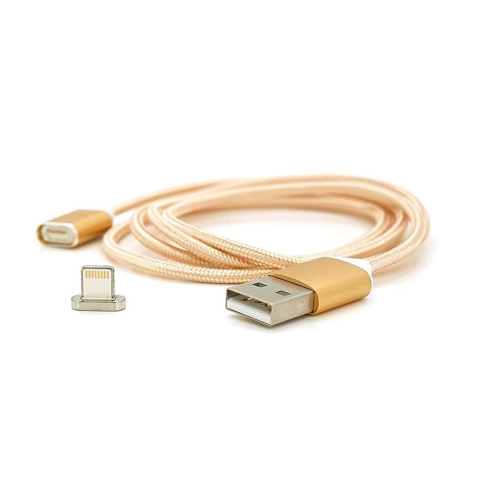 Магнитный кабель USB 2.0 / Micro, 1m, 2А, индикатор заряда, тканевая оплетка, съемник, Gold, Blister ( под наконечник 8751 ) Ninja купить в Украине