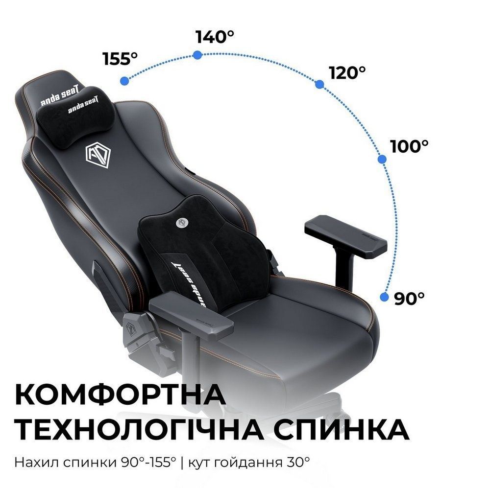 Крісло для геймерів Anda Seat Kaiser 3E XL Grey Fabric (AD23YC-XL-09-G-CF-G01) Anda Seat купити в Україні