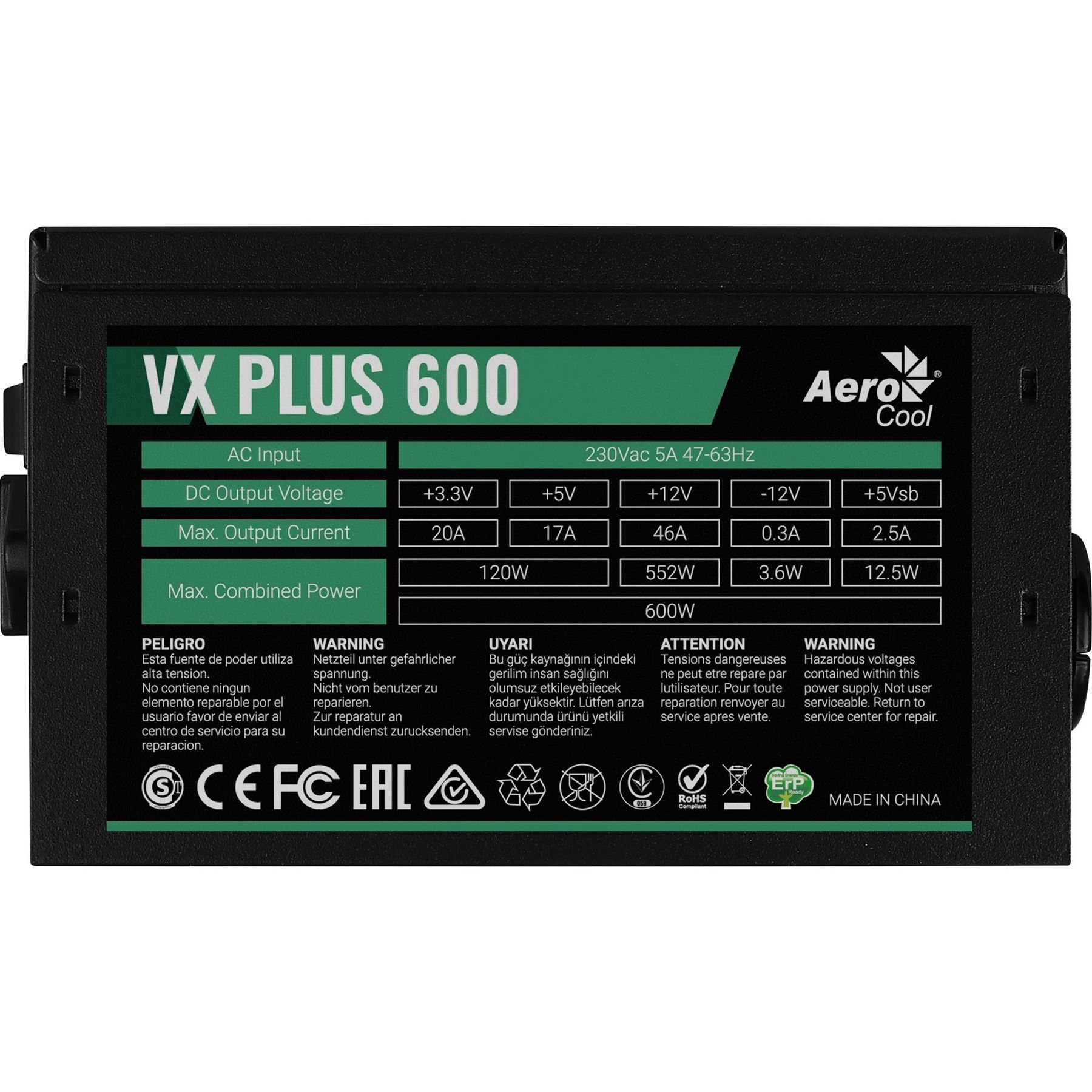 Блок питания AeroCool VX Plus Stealth 600 (ACPN-VS60NEY.12) 600W AeroCool купить в Украине