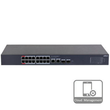 16-портовый гигабитный управляемый PoE коммутатор DH-CS4220-16GT-190 с 16 / POE 100Мбит + 2 / UP-Link 1000Мбит + 2 / SFP 1000Мбит, 440x220x44 мм DAHUA купить в Украине