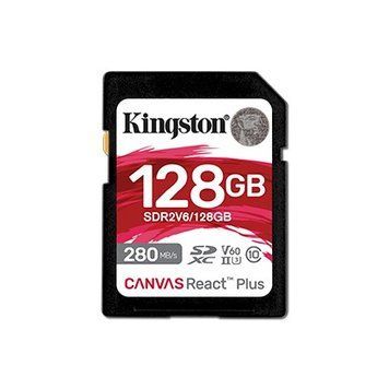 Карта пам&rsquo;яті SDHC 128GB UHS-II/U3 Class 10 Kingston Canvas React Plus V60 SD R280/W100MB/s (SDR2V6/128GB) Kingston купити в Україні