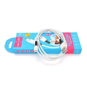 Кабель Hoco X82 silicone, Micro-USB, 2.4A, White, довжина 1м, BOX HOCO купити в Україні