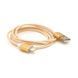 Магнитный кабель USB 2.0 / Micro, 1m, 2А, индикатор заряда, тканевая оплетка, съемник, Gold, Blister ( под наконечник 8751 ) Ninja &mdash; фото